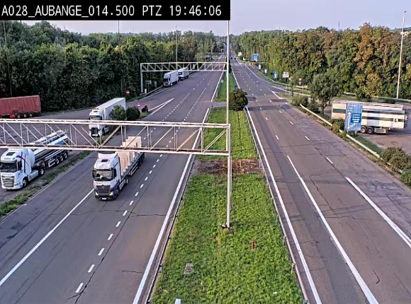 Webcam autoroute Belgique - Aubange - A28 direction Arlon - BK 14