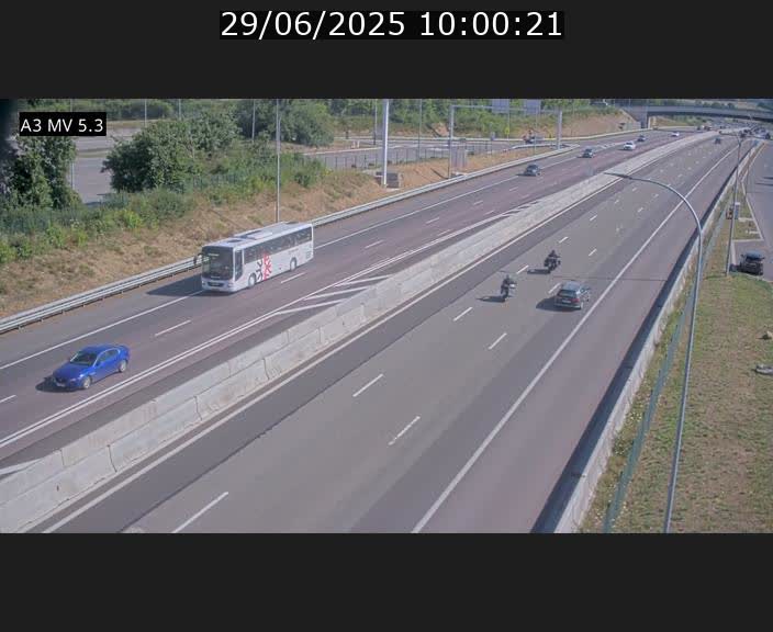 Webcam à l'Aire de Berchem au Luxembourg sur l'A3. Vue orientée vers la France