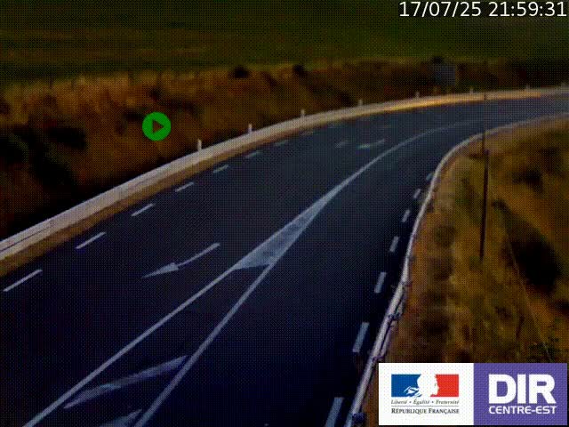 Webcam sur le col Pin Bouchain, vue orientée vers Roanne, en provenance de Lyon sur la nationale 7 (N7)