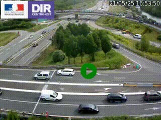 Webcam traffic à Grenoble-sud sur l'autoroute A480. Vue orientée vers l'entrée et la sortie de Grenoble