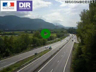 Caméra trafic à Meylan sur la Rocade-Sud de Grenoble en direction d'Aix-en-Provence