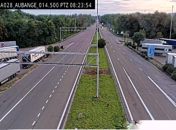 Webcam autoroute Belgique - Aubange - A28 direction Arlon - BK 14