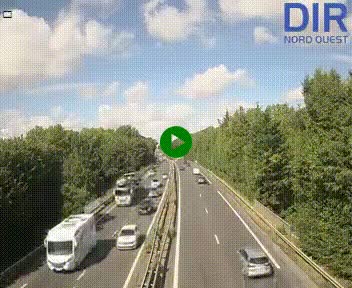 Webcam sur le périphérique de Caen (N814) à l'est de la ville, à Mondeville hauteur de la sortie 2, Presqu'île-Rives de l'Orne, au bout de l'autoroute A13