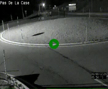 Webcam sur la N22 au niveau du poste frontière entre la France et Andorre à proximité de Pas de la Case à plus de 2000 mètres d'altitude