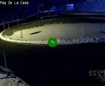 Webcam sur la N22 au niveau du poste frontière entre la France et Andorre à proximité de Pas de la Case à plus de 2000 mètres d'altitude