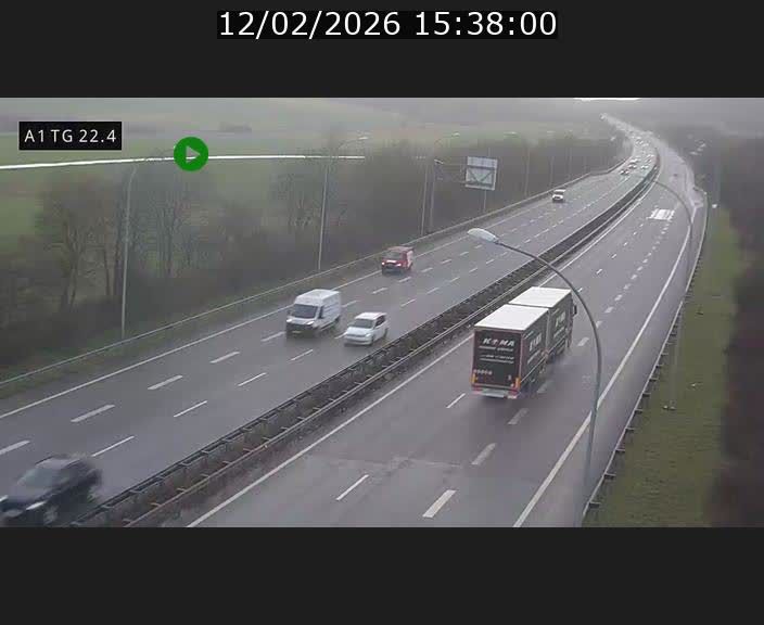 Traffic live webcam Luxembourg Flaxweiler - A1 direction Luxembourg - BK 22.4