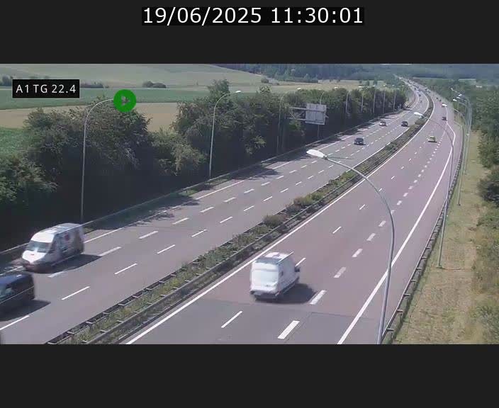Traffic live webcam Luxembourg Flaxweiler - A1 direction Luxembourg - BK 22.4