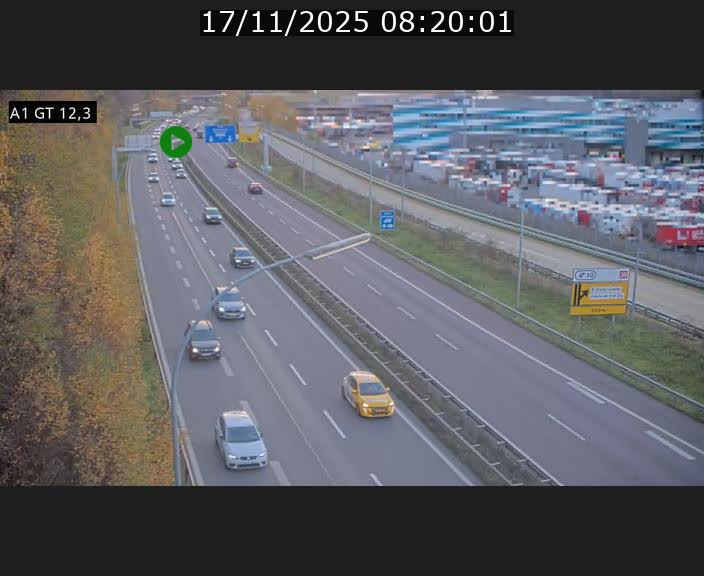 Traffic live webcam Luxembourg Senningerberg - A1 direction Allemagne - BK 12.3