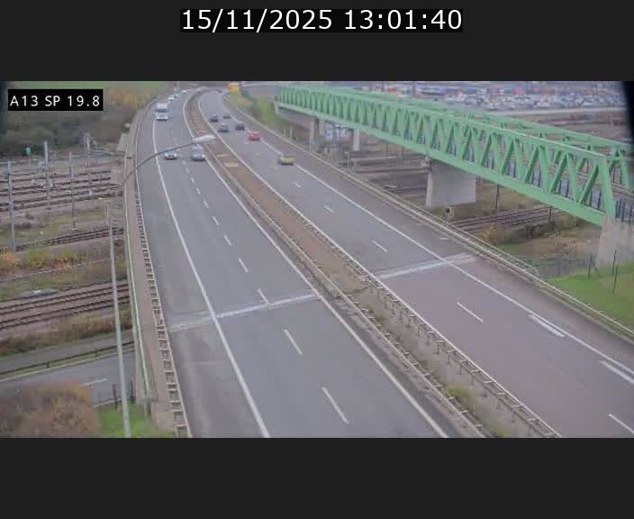 Traffic live webcam Luxembourg Croix de Bettembourg - A13 direction Esch-sur-Alzette - BK 19.8