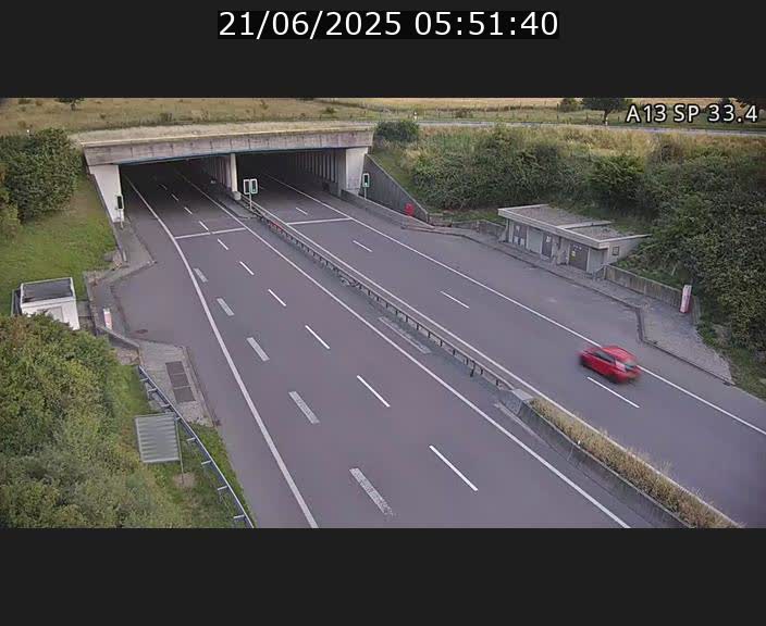 Webcam trafic sur A13 à hauteur d'Altwies en direction de Mondorf-les-bains et en provenance de l'Allemagne