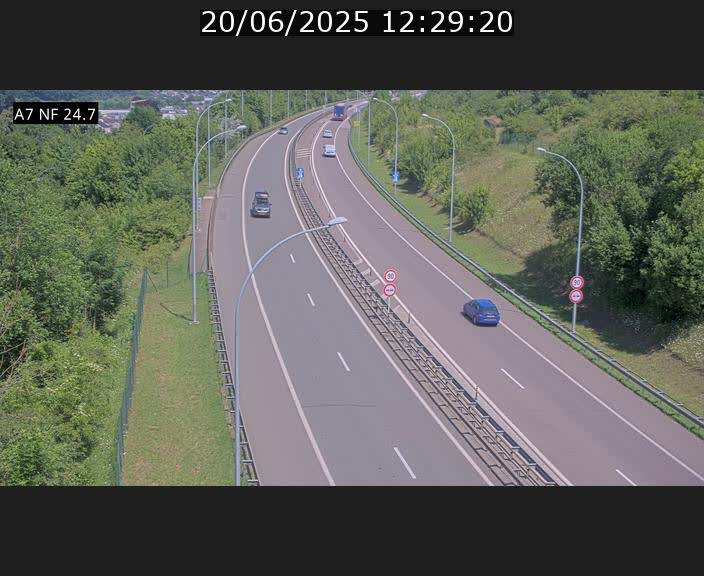 Caméra trafic Luxembourg - A7, Schieren direction Mersch
