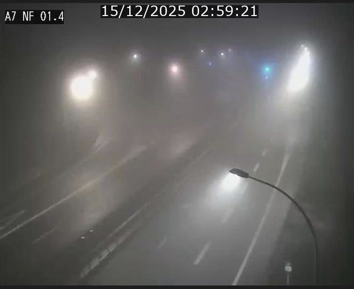 Caméra autoroute Luxembourg A7 - Echangeur Waldhaff - direction Tunnel Stafelter