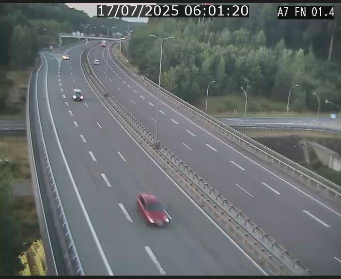 Caméra autoroute Luxembourg A7 - Tunnel Stafelter - direction Echangeur Grünewald