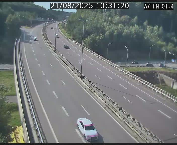 Caméra autoroute Luxembourg A7 - Tunnel Stafelter - direction Echangeur Grünewald