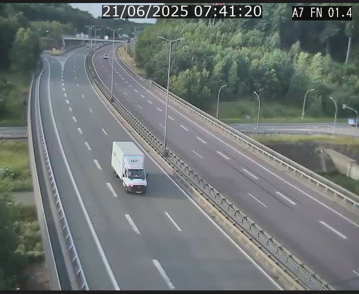 Caméra autoroute Luxembourg A7 - Tunnel Stafelter - direction Echangeur Grünewald