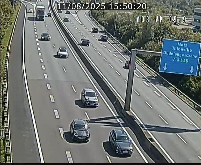 Webcam Autoroute à la Croix de Bettembourg - A3 - BK 9.9 - direction France