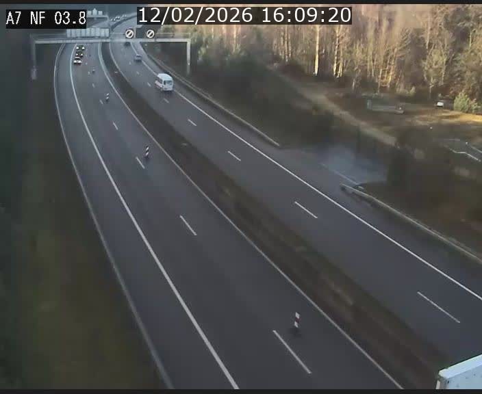 Webcam autoroute A7 au Luxembourg à la sortie du Tunnel Stafelter vers le Nord