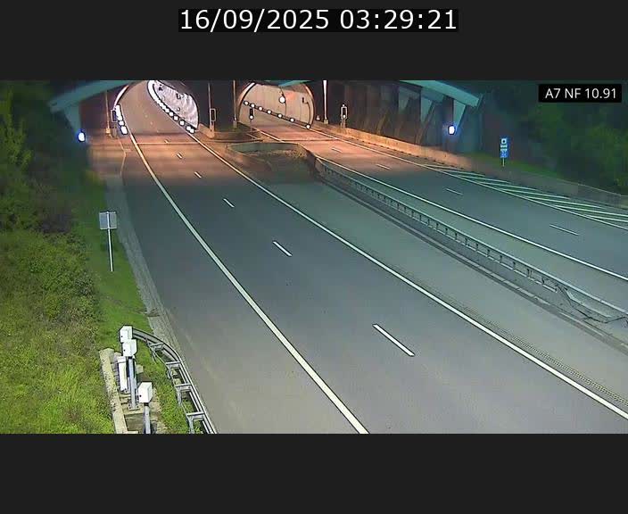 Caméra trafic Luxembourg - A7, Tunnel Gousselerbierg, entrée sud, direction Mersch
