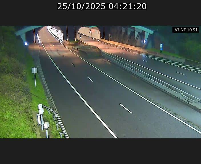 Caméra trafic Luxembourg - A7, Tunnel Gousselerbierg, entrée sud, direction Mersch