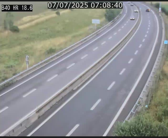 Webcam sur la route de liaison entre Micheville et Esch-Belval à la frontière entre le Luxembourg et la France. Vue orientée vers la Lorraine.