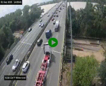 Webcam sur le périphérique de Bordeaux à l'est de la ville. Caméra située sur le Pont Mitterand sur la N230