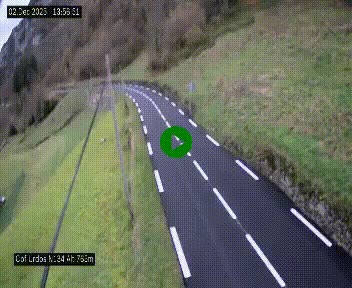 Webcam dans les Pyrénées Atlantique au niveau du col d'Urdos et du fort du Pourtalet sur la N134, en direction du Col et du tunnel du Somport, à 765 mètres d'altitude