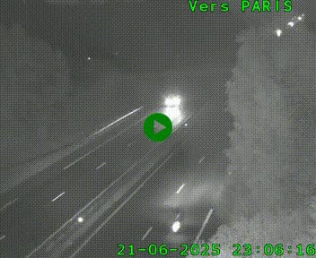 Caméra routière sur l'autoroute A20 au nord de Limoges, à la jonction avec la N520. Vue orientée vers Paris