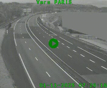 Caméra routière sur l'autoroute A20 à Brive-la-Gaillarde, à la jonction avec l'A89. Vue orientée vers Paris