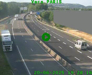 Caméra routière sur l'autoroute A20 à Brive-la-Gaillarde, à la jonction avec l'A89. Vue orientée vers Paris