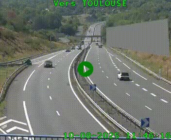Caméra routière sur l'autoroute A20 à Noailles, en périphérie de Brive-la-Gaillarde. Vue orientée vers Toulouse