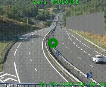 Caméra routière sur l'autoroute A20 à Noailles, en périphérie de Brive-la-Gaillarde. Vue orientée vers Toulouse