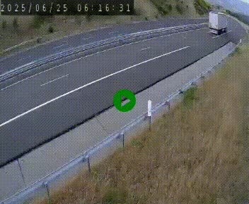 Caméra autoroute A75 à hauteur de la sortie 42 (Rodez, Laissac, Aire de l'Auvergne) située sur la commune d'Auberoques, près de Sévérac-le-Château