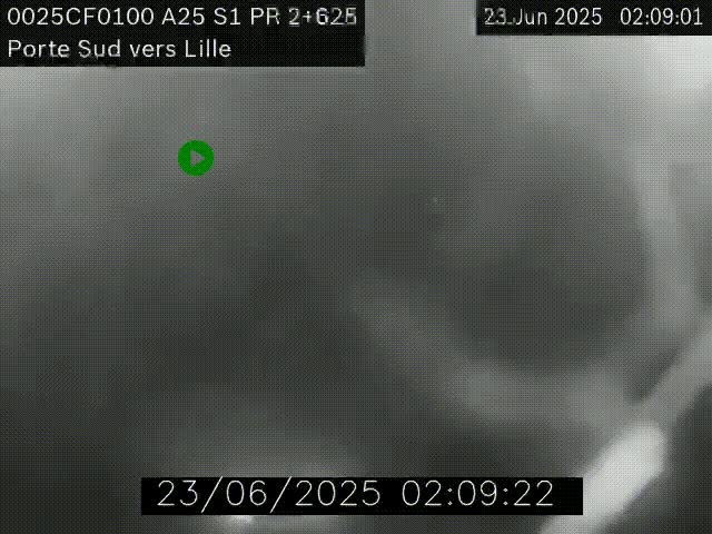 Webcam autoroute A25 sur le périphérique de Lille à hauteur de Lille-Sud et la sortie 3 Faches-Thumesnil. Vue orientée vers Lille-Centre.
