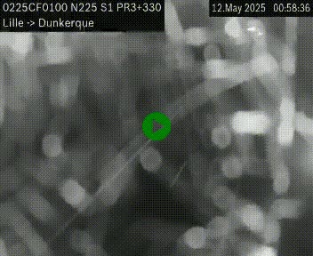 Webcam autoroute A25 (N225) à hauteur de Bergues (Bierne). Vue orientée vers Dunkerque.