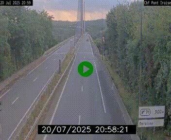 Webcam sur la N165 après le Pont de l'Iroise, à l'entrée de Brest