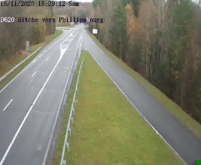 Webcam sur la D620, sur le contournement de Bitche. Vue orientée vers Philippsbourg
