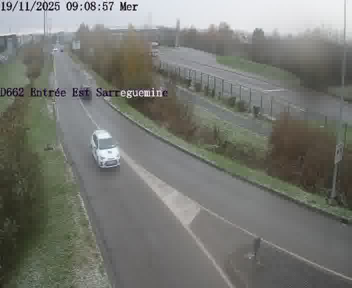 Point de vue trafic déployé sur D662 (France) à Sarreguemines, regardant vers Sarreguemines, aidant conducteurs et services à anticiper les flux.