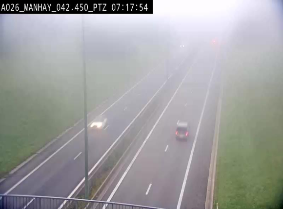 Webcam autoroute A26/E25 à hauteur de Manhay, à la jonction avec la N651 en direction de Liège - BK 42.4
