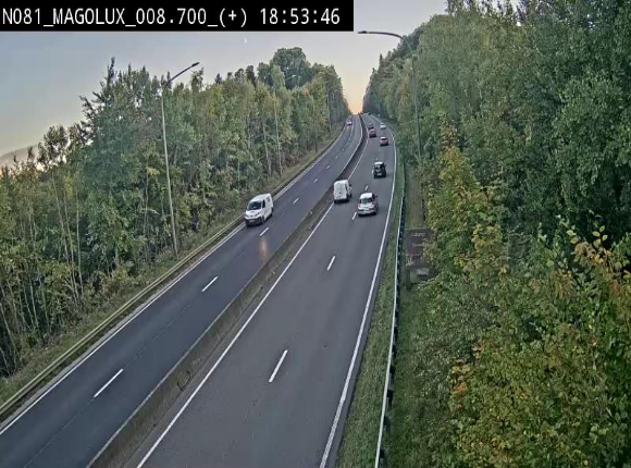 Webcam sur la N81 (E411) à hauteur de la jonction avec la N883. Vue orientée vers Longwy