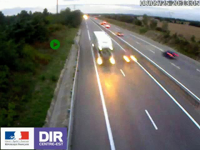 Webcam sur le contournement de Valence, sur la Nationale 7, à la jonction avec la N532, caméra orientée vers Grenoble