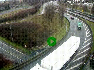 Caméra autoroute à la jonction entre l'A7 et la D301 (Boulevard urbain Sud de Lyon) à Feyzin, au sud de Lyon. Vue orientée vers Mions