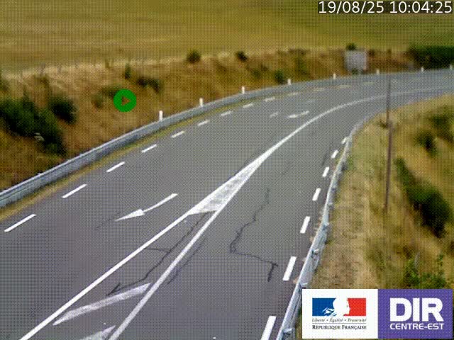 Webcam sur le col Pin Bouchain, vue orientée vers Roanne, en provenance de Lyon sur la nationale 7 (N7)
