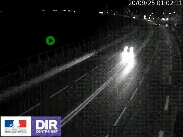Webcam sur le quai Parjot à Vienne, aux Portes de Lyon, sur la Nationale 7, à la jonction avec le boulevard du Rhône-nord (D1407), caméra orientée vers Lyon