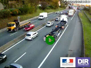 Caméra autoroutière sur l'A47 à hauteur de Givors, a proximité de Lyon. La webcam est orientée vers Lyon