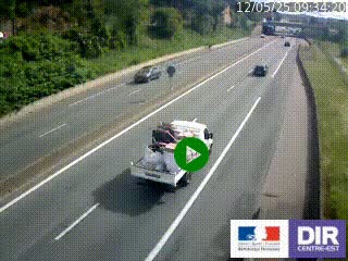 Caméra autoroutière sur l'A47 à hauteur de Givors, a proximité de Lyon. La webcam est orientée vers Lyon
