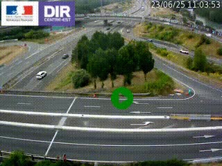 Webcam traffic à Grenoble-sud sur l'autoroute A480. Vue orientée vers l'entrée et la sortie de Grenoble