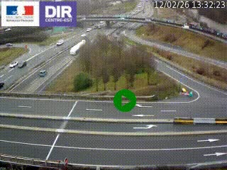 Webcam traffic à Grenoble-sud sur l'autoroute A480. Vue orientée vers l'entrée et la sortie de Grenoble