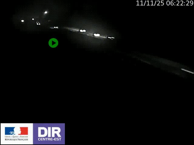 Caméra trafic à la jonction entre l'A46 (Rocade-est de Lyon) et l'A42 à hauteur de Vault-en-Velin en direction de Marseille