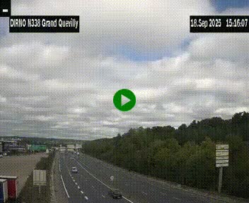 Webcam routière sur N338 à hauteur de Grand-Quevilly en périphérie de Rouen. Vue orientée vers Rouen