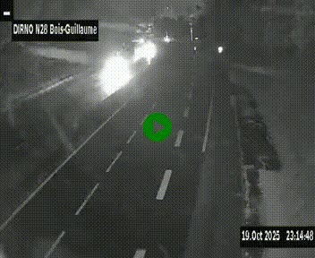 Webcam routière à hauteur de Bois-Guillaume en périphérie de Rouen. Vue orientée vers Rouen